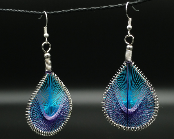 Blue 2025 thread earrings